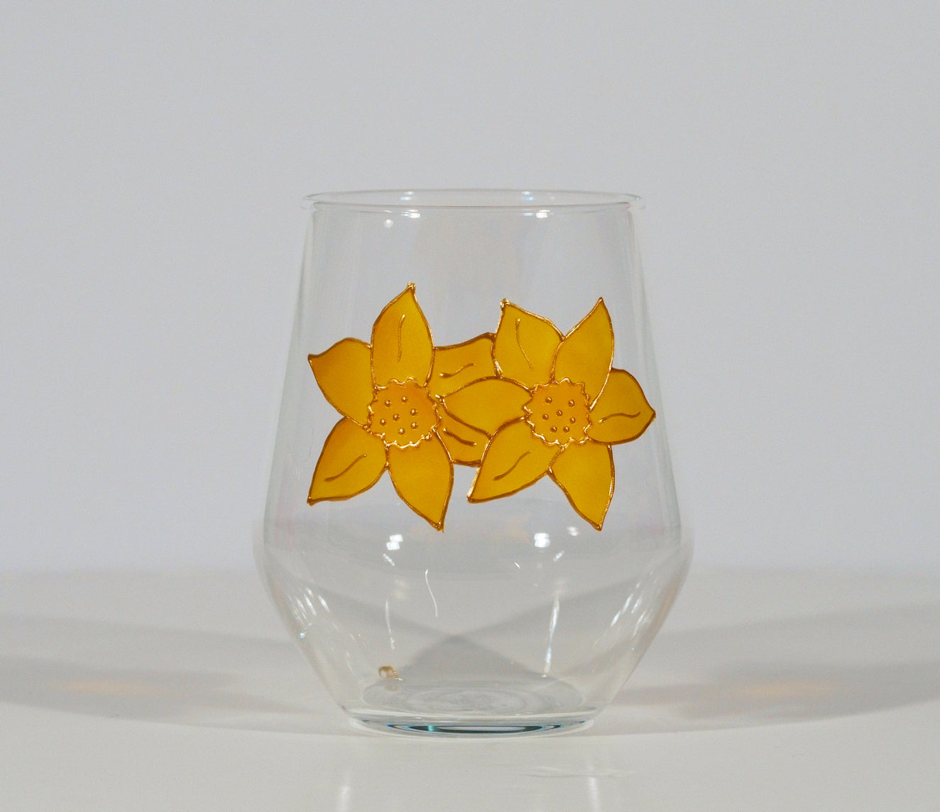 Welsh Daffodil (Double Daff) Round Gin Glass