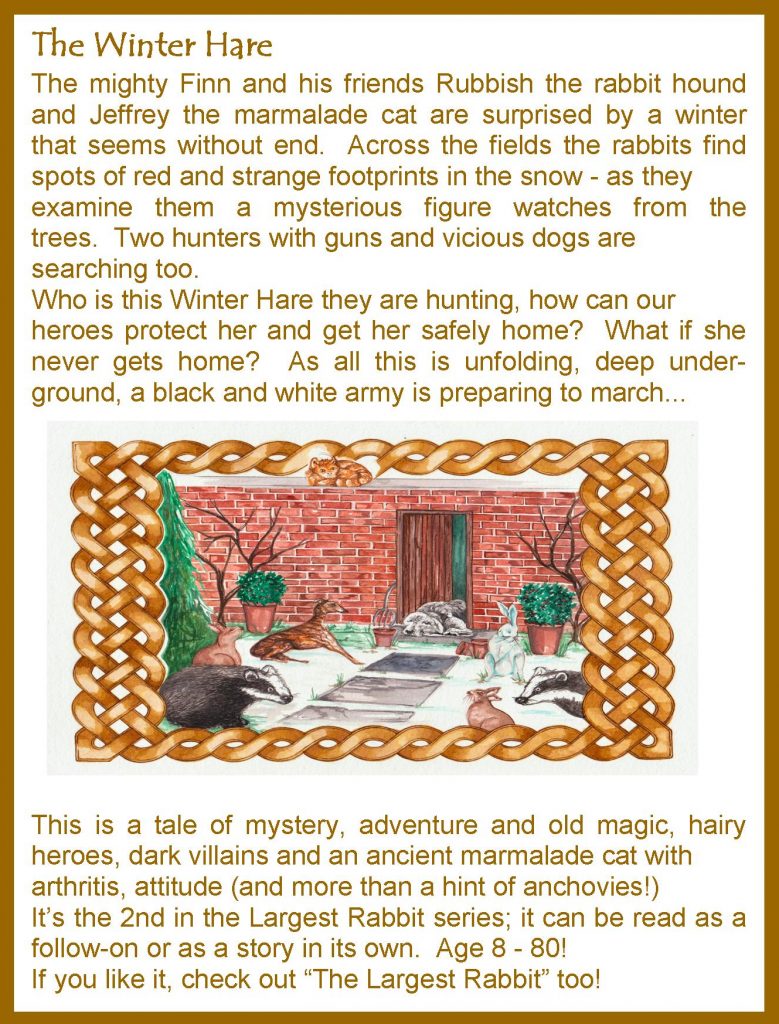 Winter Hare, Celtic Magic,Hare, Greyhound, Finn, Mighty Finn, Rubbish, Rabbit, Winter Hareh