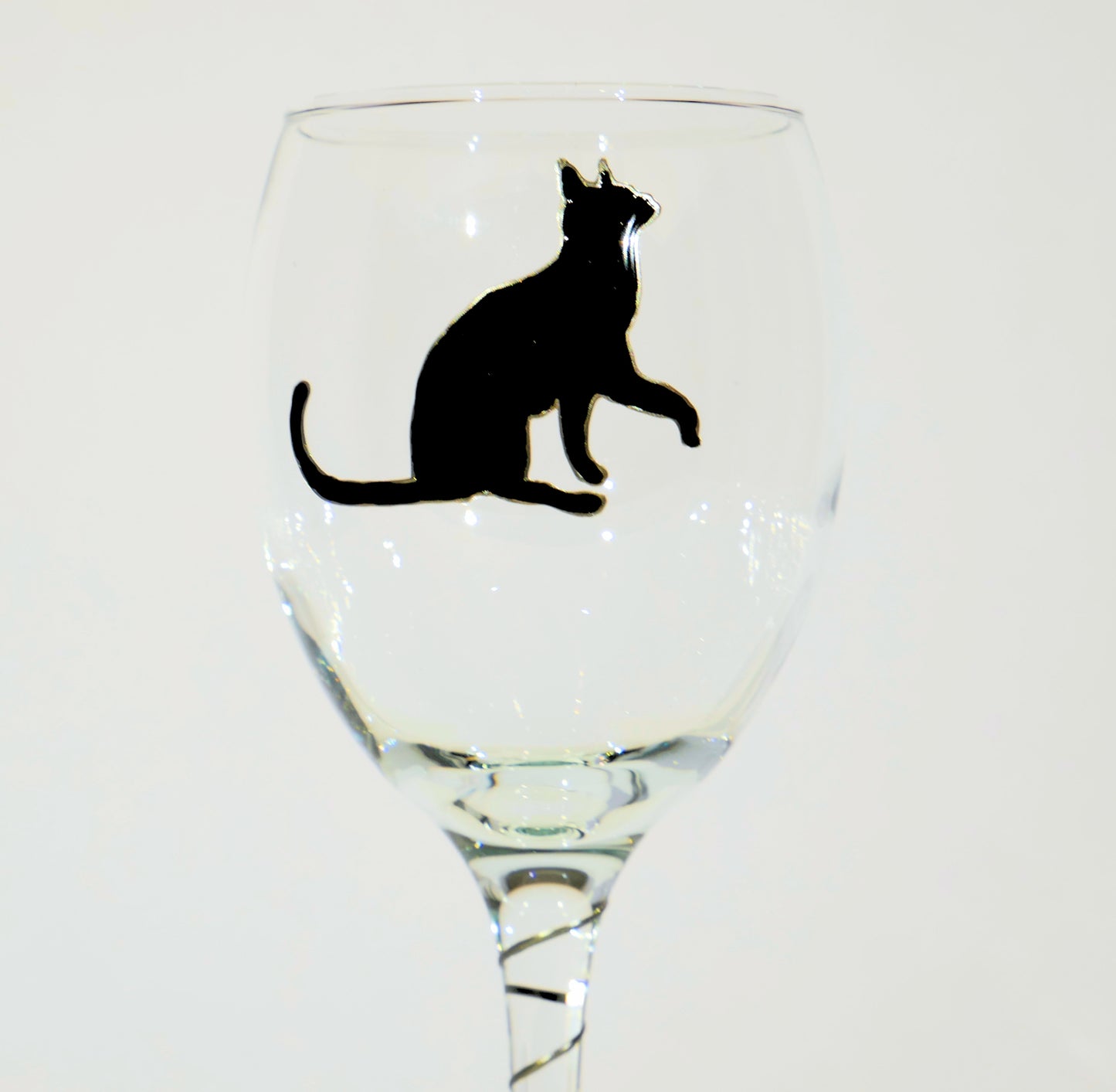 Black Cat Wine Glass