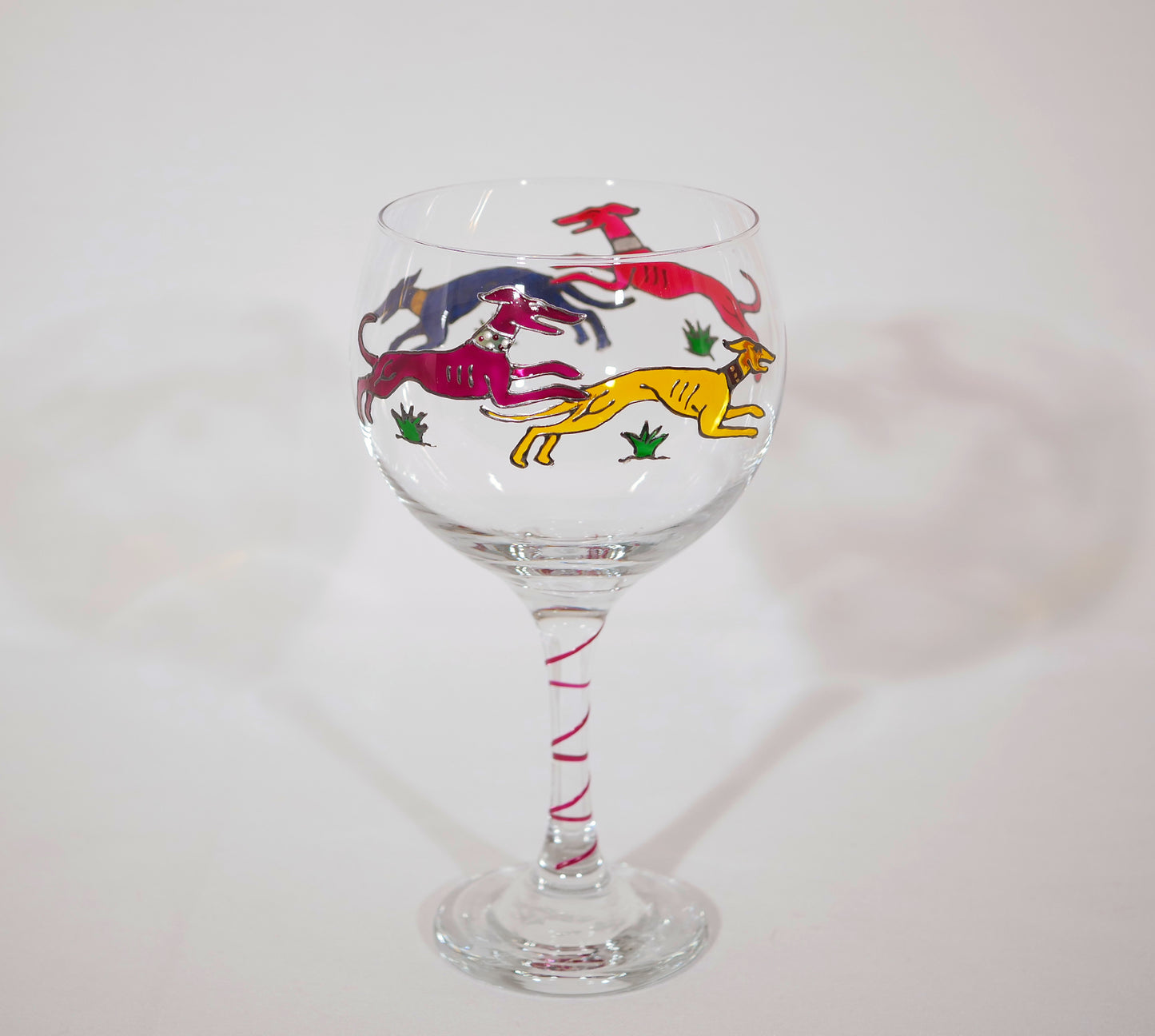 Dancing Dogs (Greyhounds) Stemmed Gin Glass
