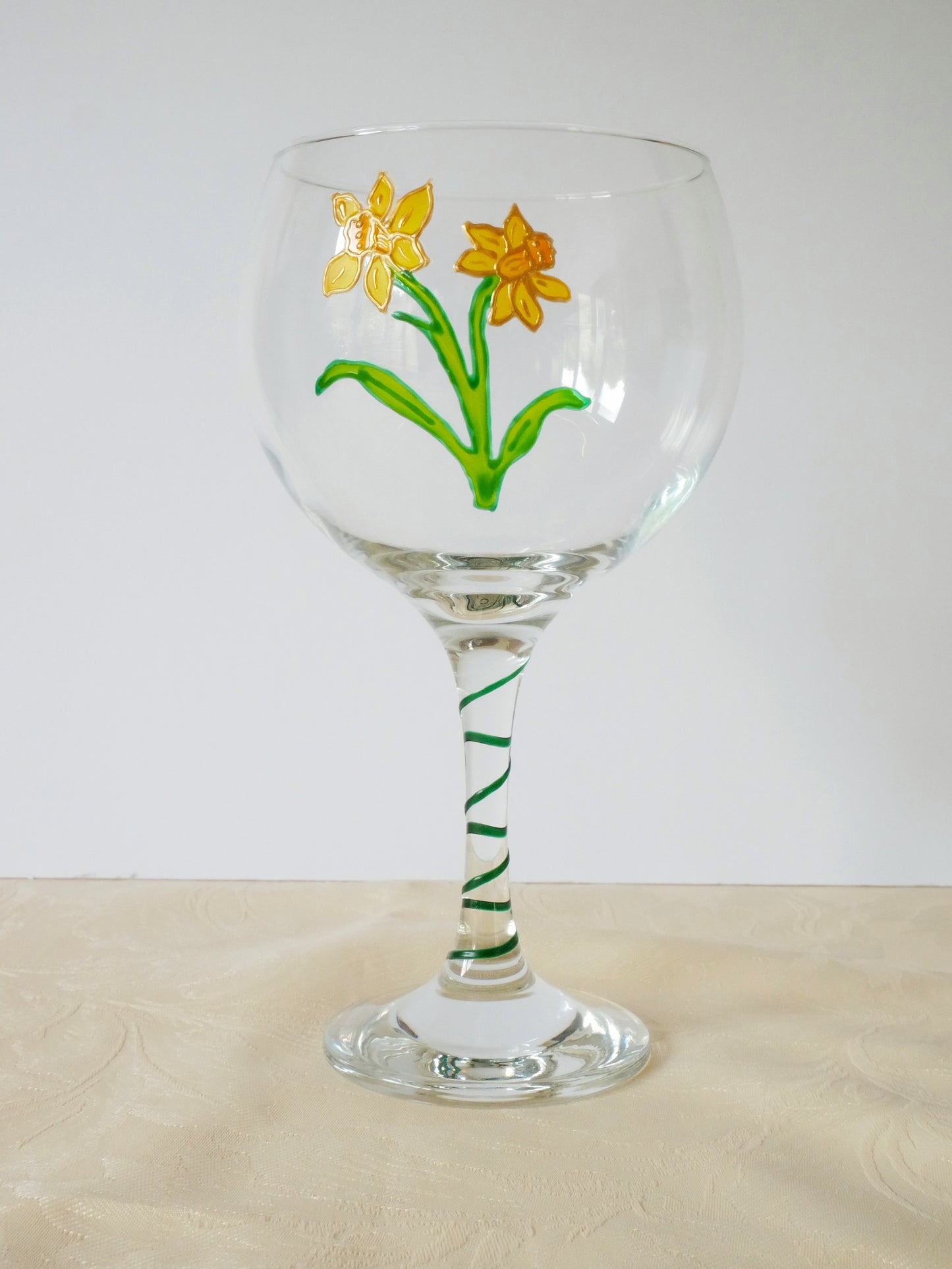 Welsh Daffodil Stemmed Gin Glass