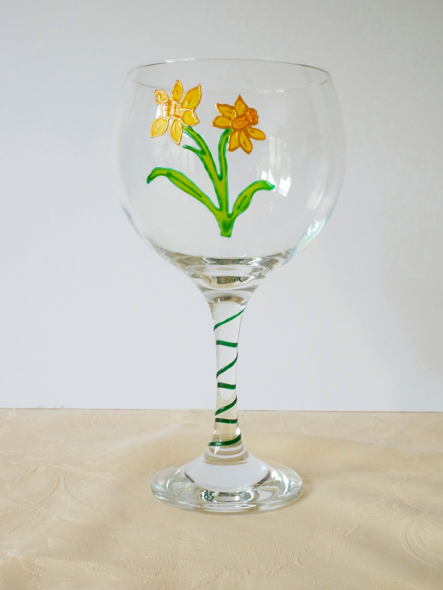 Welsh Daffodil Stemmed Gin Glass