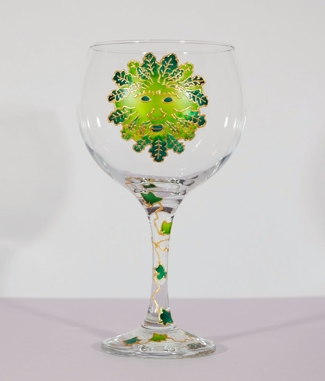 Green Man Stemmed Gin Glass