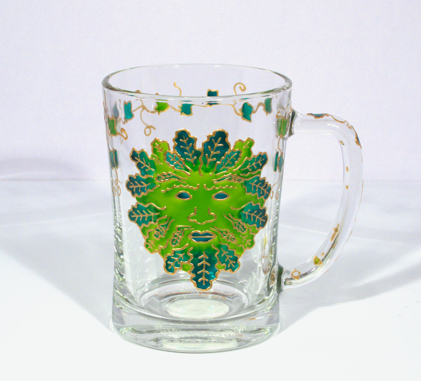 Green Man Glass Tankard