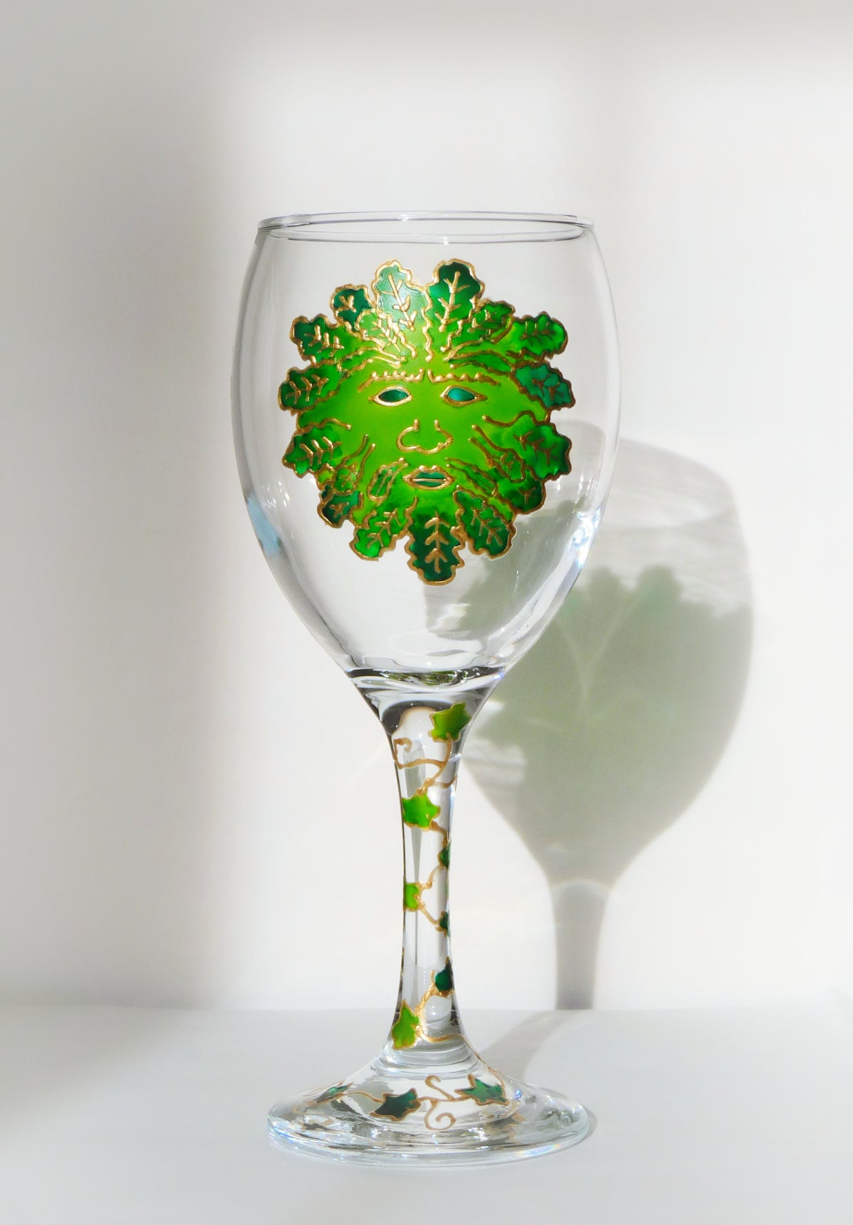Green Man Wine Glass