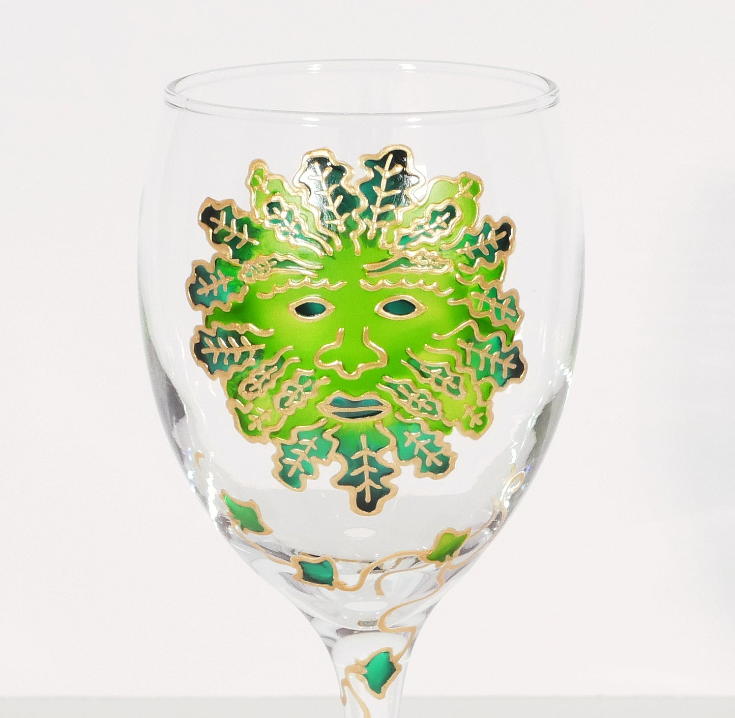 Green Man Wine Glass