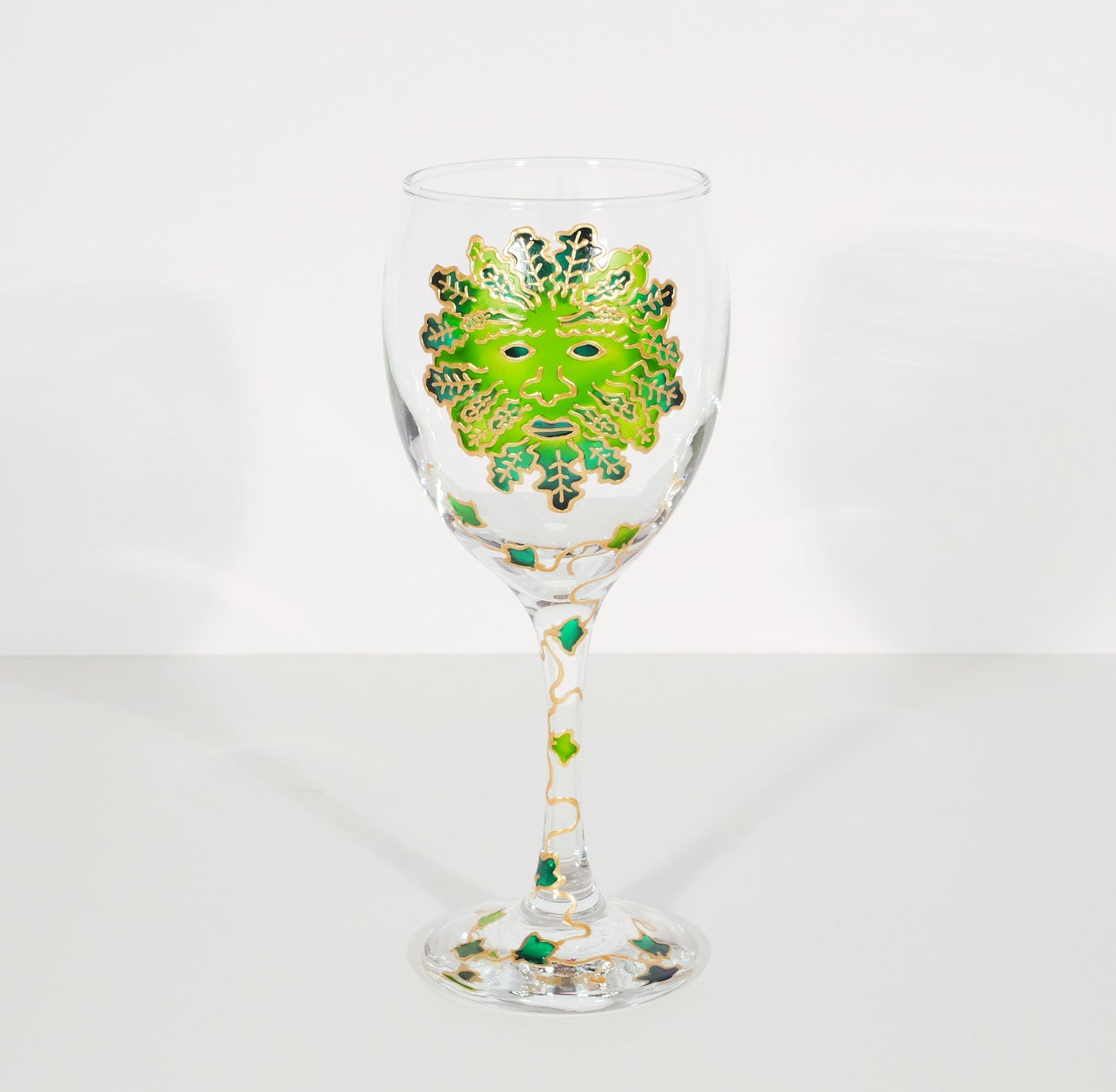 Green Man Wine Glass