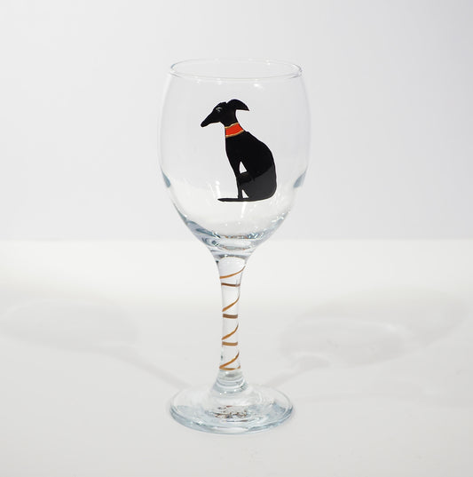 Sitting Hound Wine Glass