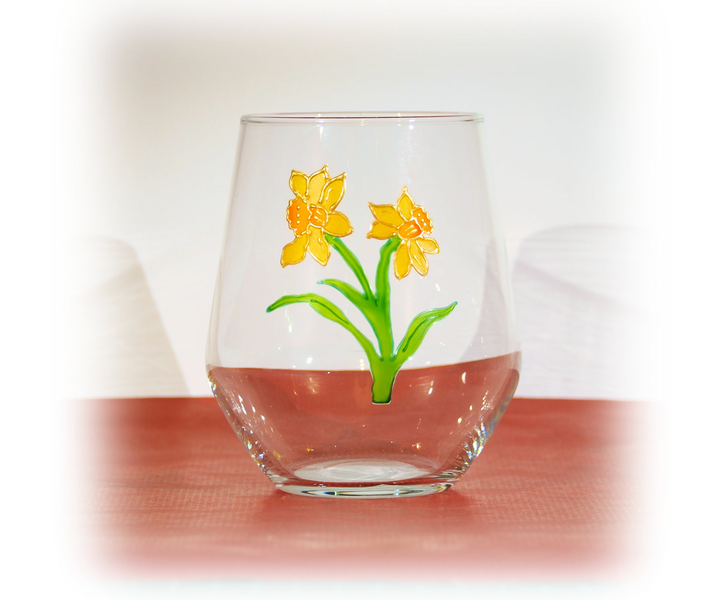 Welsh Daffodil Round Gin Glass
