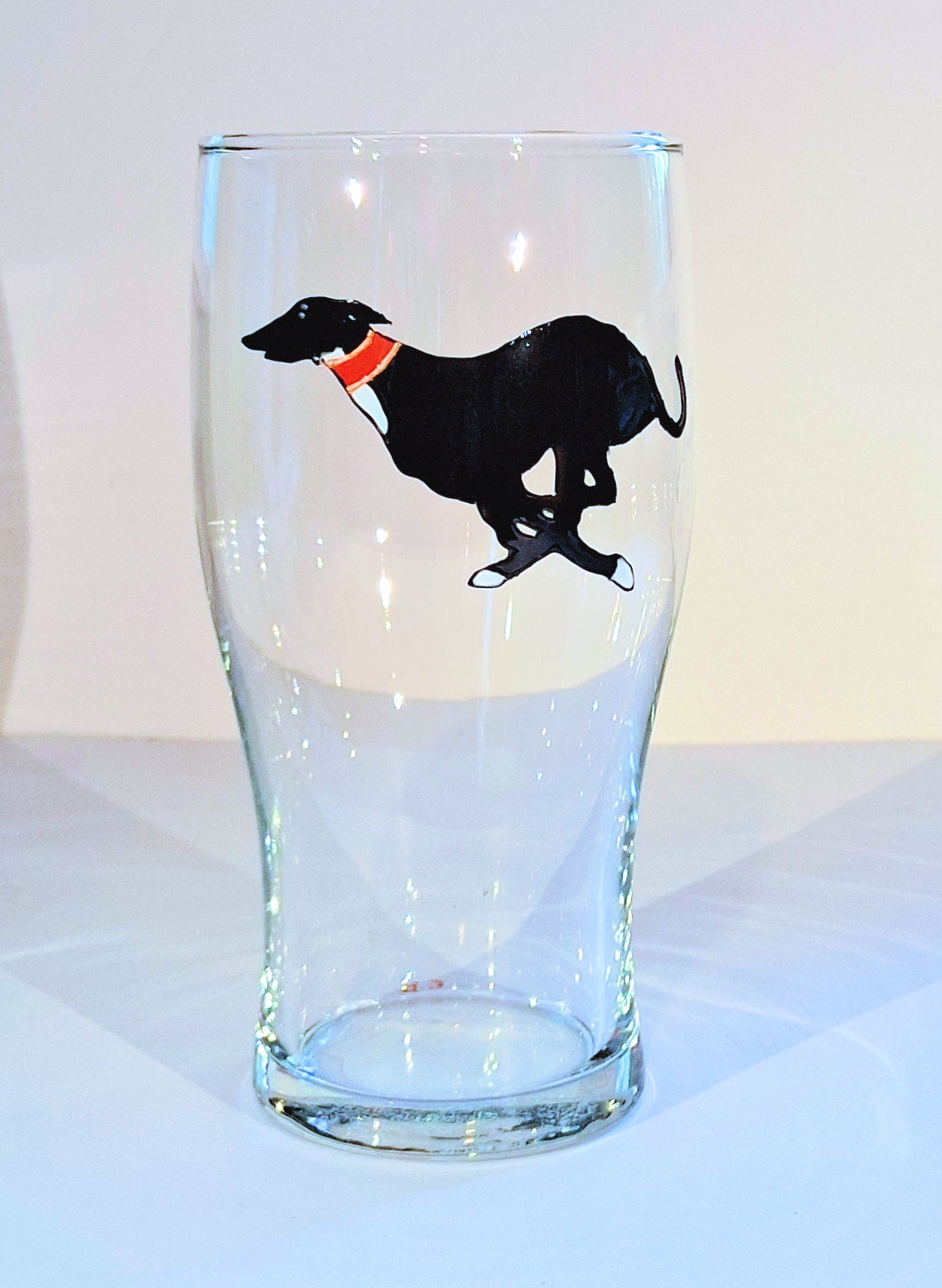 Running Greyhound Pint Glass
