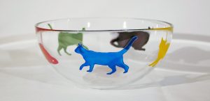 Cat Bowl, Fruit Bowl, Cat Designs, Cat Glas, Cat Glassware, Glass Art, Love Cats