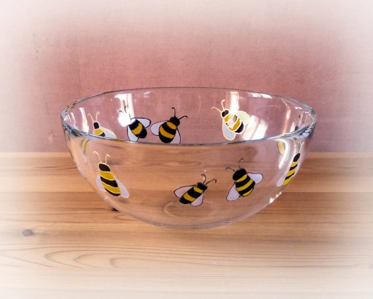 Beautiful Bees Glass Fruit Bowl (UK Postage) | Crafty Dog ...