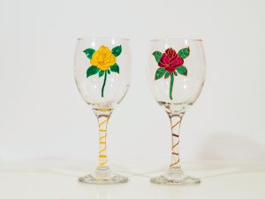 Rose Glass, Rose Design, English Rose, Welsh Gifts, Wedding Gifts, Floral Gifts, Flower Gift, Wales Glass