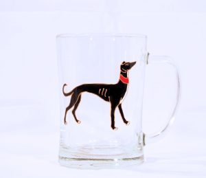Greyhound glass,greyhound glassware,medieval greyhound,medieval hound,greyhound art,greyhound glasses,hand drawn art,greyhounds,art glass,hounds,hound glass,dogs,dog glass,dog glasses,dog glassware,tankards,bespoke glass,